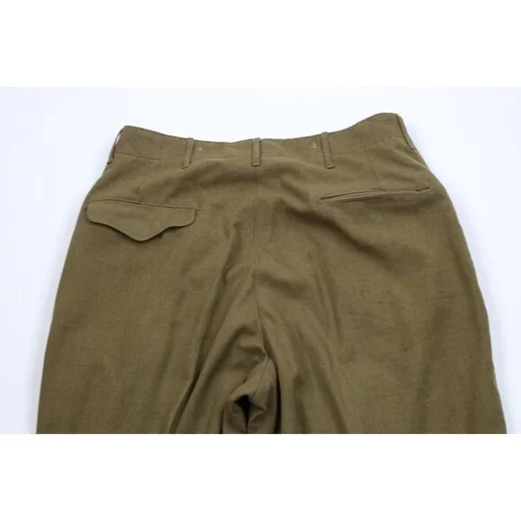 Vtg 40s 50s Korean World War II Mens 33x31 Distressed Wool Trousers Pants USA